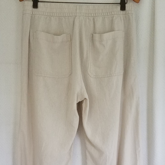 Old Navy Oatmeal Linen Blend Pants - Picture 3 of 7